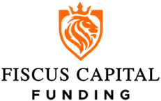 Fiscus Capital Funding Logo of the head a Lion inside an Orange shield, with the words under " Fiscus Capital Funding"