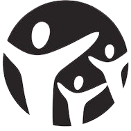 A black circle with white people in the middle Logo used for Synergy Autism center